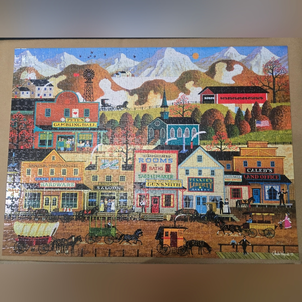 Charles Wysocki-"Petes Gambling Hall"-1000 Piece Jigsaw Buffalo Games Puzzle - Picture 2 of 3